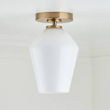 Arren Brass Flush Mount Light With Milk Angled Shade Crate And Barrel In 2020 Flush Mount Lighting Black Flush Mount Light Modern Flush Mount Lighting