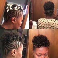 Protective Style For Transitioning Hair Braided Updo With Perm Rods Transitioning Hairstyles Braided Hairstyles Updo Braided Updo