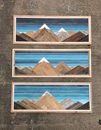 Wooden Mountain Wall Art Mountain Wood Art Wood Wall Art Diy Mountain Wood Wall Art