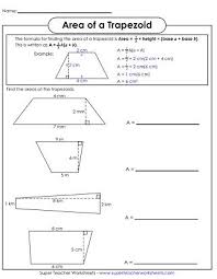 Area Of Trapezoid Worksheet In 2020 Free Printable Math Worksheets Printable Math Worksheets Math Worksheets