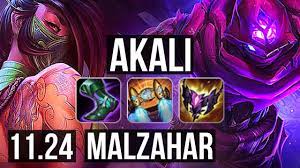 AKALI vs MALZAHAR (MID) | 6 solo kills, 900K mastery | BR Diamond | 11.24 -  YouTube