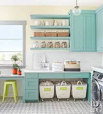 We brought in the soft gray, and used a pretty bead board on the. Laundry Room Storage Design Better Homes Gardens