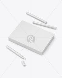 High resolution psd file could be edited using photoshop ps through smart object. Matte Box With Marker Pens Mockup In Packaging Mockups On Yellow Images Object Mockups