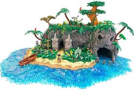 Skull Island By Grant Davis Excellent Cave And Water I Like The Color Variations Lego Idees Lego Creations En Lego