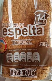 Pan De Molde Espelta Integral Hacendado