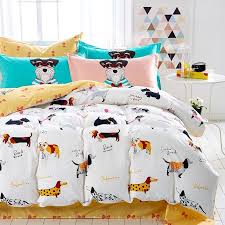 Kids Rust Orange Black And White Farm Animal Dog Print Funny Style Reversible 100 Cotton Twin Full Size Bedding S Dog Print Bedding Puppy Bedroom Dog Bedroom