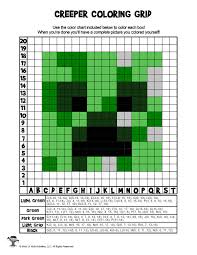 Creeper Pixel Coloring Page Answer Key Woo Jr Kids Activities Pixel Art Grid Minecraft Pixel Art Pixel Art