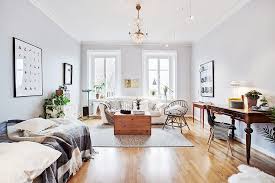 Open plan is the generic term used in architectural and interior design for any floor plan which makes use of large, open spaces and minimizes the use of small, enclosed rooms such as private offices. One Open Space Home Small Room Design Interior