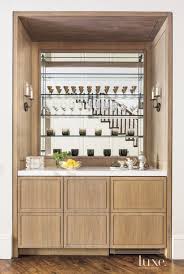 Contemporary Hallway Bar With Antique Mirror Contemporary Hallway Bars For Home Glass Shelves