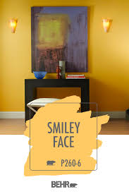 You Can T Help But Smile When You See The Bright Yellow Hue Of Smiley Face By Behr Paint This B Behr Paint Colors Yellow Yellow Paint Colors Behr Paint Colors