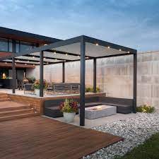 Used on patios, pool decks, walkways, and even driveways, it's a durable substitute for wood. The Blue Mountains Aluminum Pergola Pergola Pergola Designs