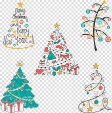 Christmas tree drawing doodle, christmas tree,stick figure,float,cartoon,lovely,maternal background,festive atmosphere png clipart. Christmas Tree Euclidean Drawing Hand Painted Christmas Tree Transparent Background Png Clipart Hiclipart