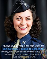 WASP pilot Ellen Wimberly Campbell at the controls of a Beech AT-10 Wichita  trainer, 1944.