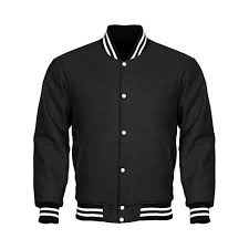 Black And White Varsity Jacket Varsity Jacket Full Wool Black With White Strips Jackets Lightweight Jacket White Strips