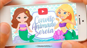 Como fazer convite virtual animado pelo celular no aplicativo filmorago. Convite Animado Sereia Cute Gratis Youtube