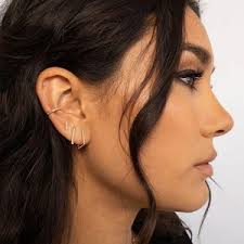 SOLID Gold Bar Earrings