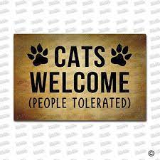 Funny Cat Doormat Msmr Entrance Floor Mat Funny Doormat Cats Welcome People Tolerated Door Mat Outdoor Indoor Rubber Mat Non Door Mat Cat Door Funny Doormats