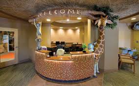 Safari Themed Reception Desk For Pediatric Dentist Custom Reception Desk Reception Desk Dental Office Design