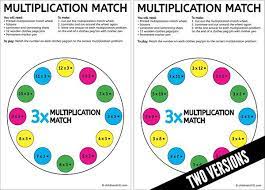 Printable Times Table Game Multiplication Peg Match 1x 12x Tables Multiplication Times Tables Table Games