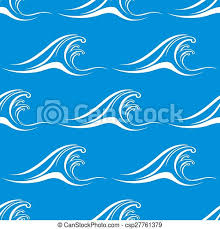Drawing water is a nice challenge whether you do you it with a vector software or not. Cartoon White Ocean Waves Seamless Pattern Cartoon White Waves Curls Seamless Pattern With Ocean Surf On Blue Background Canstock