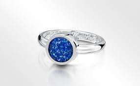 Tribute Ring Blue Ashes Into Glass Ashes Jewelry Rings Silver Blue Ashes Ring