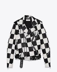 Black And White Checkered Jacket Saint Laurent Checkered Leather Jacket This Is Literally My Favorite Jacket I Have Ever Seen I W Checkered Jacket Mens Zip Up Jackets Black Motorcycle Jacket