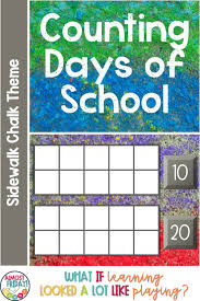 Counting Days Of School Ten Frames Sidewalk Chalk Theme Ten Frames School Calendar Time