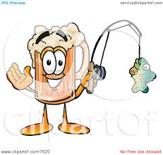 A female who, like its namesake: Clipart Picture Of A Beer Mug Mascot Cartoon Character Holding A Fish On A Fishing Pole By Toons4biz 7620
