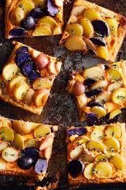 Meanwhile, blend salsa and 2/3 cup (packed) greens in mini processor until greens are finely chopped. Potato Tart With Goat Cheese And Thyme Recipe Recipe Thyme Recipes Recipes Goat Cheese Tart
