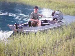 Joey Mclennan And His Dad Found An Old Flat Bottom Boat In The Bottom Of A River After A Flood And Decided To Turn It Into An Airboa Airboat Cool Boats