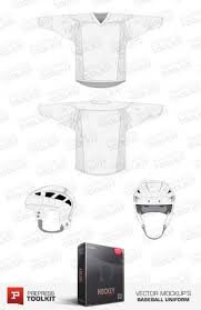 Hockey Sports Pack Vector Mockup Templates Ice Hockey Jersey Mockup Templates Hockey
