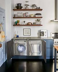 If your washer is located near a sink, you can feed the drain hose over the edge and into the sink. 7 Ways To Sneak A Washer Dryer Into The Kitchen