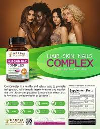 It also maintains vascular integrity and promotes the growth of thick strong hair. Hair Skin Nails Complex Bamboo Extract