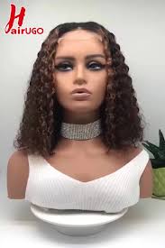 16Inch Krullende Bob Pruiken #27/33/4 Mix Kleur Menselijk Haar Pruiken  Jerry Krul 4X4 Kant Sluiting Pruiken Dubbele Verdrinking Transparant Kant  Pruiken