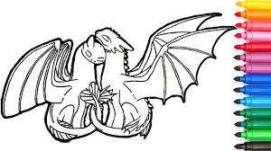 Light fury and toothless with images dragon sketch how train. Light Fury And Toothless How To Train Your Dragon The Hidden World Coloring And Drawing For Kids Youtube