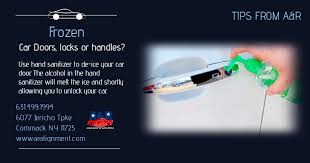 For any of a variety of reasons, occasionally car keys won't turn in the door. Frozen Car Doors Locks Or Handles A R Alignment Auto Repair