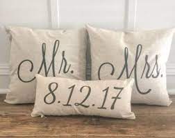 Mr Mrs Custom Pillow Covers With Name And Date Wedding Gift Personalized Pillow Wedding Present Anniversary Gift Bridal Gift Personalized Pillows Custom Pillows Pillow Covers