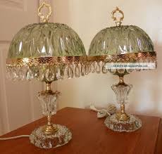 Victorian Glass Lamp Shades Victorian Style End Table Lamps With Glass Shade And Prisms Lamps Lamp Table Lamps Uk Victorian Table Lamps