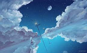 Hd Wallpaper Clouds And Trusses Anime Sky Night Moon Cloud Sky Nature Wallpaper Flare Are you searching for aestheticism cloud png images or vector? clouds and trusses anime sky night