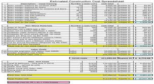 Estimated Construction Cost Spreadsheet Construction Cost Construction Estimating Software Bathroom Construction