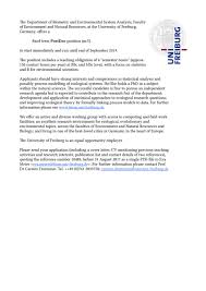 Cover letters provide a venue for you to discuss your technical and transferrable skills illustrated by solid examples. Carsten Dormann On Twitter 2 Year Postdoc Position Available At Biometry At Uni Freiburg Apply Now