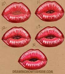 How to draw kissing lips. How To Draw Kissy Kissing Puckering Sexy Lips How To Draw Step By Step Drawing Tutorials