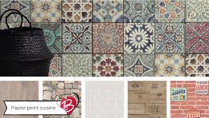 Papier peint art déco : Papier Peint Pour Cuisine Et Salle De Bain Adieu Le Carrelage Blog De Bricoflor