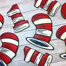 Cookies Near Me On Instagram Dr Seuss The Cat In The Hat Cookies Sugarcookies Sugarcookiesof In 2020 Sugar Cookies Decorated Hat Cookies Sugar Cookies