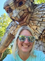 Troll statue in Firefly Grove park Wauwatosa Wisconsin