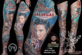 Las Vegas Tattoo Stelle Gesamtes Bein Tempel Munchen Piercing Tattoo