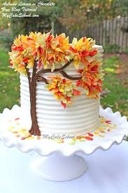 Autumn Leaves In Chocolate Blog Tutorial Pastel De Otono Tortas Bonitas Torta De Cupcakes