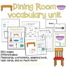 A lot of times dining rooms can seem too formal and intimidating and that prevents them from actually being welcoming and cozy. Dining Room Vocabulary Unit Special Education And Autism Resource