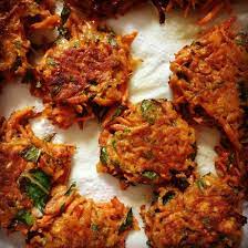 Sweet Potato Fritters W Avocado Salsa Sweet Potato Fritters Potato Fritters Baby Food Recipes