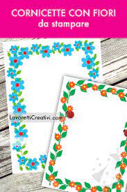Cornici da stampare gratis colorate. 4 Cornicette Con Fiori Colorati Da Stampare Lavoretti Creativi